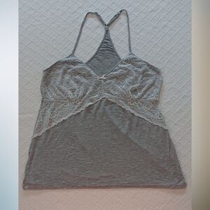 Tank top with lace light gray M
